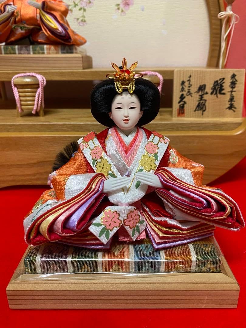 東京久月 雛人形親王飾り円形アクリルケース 間口約45×奥行約