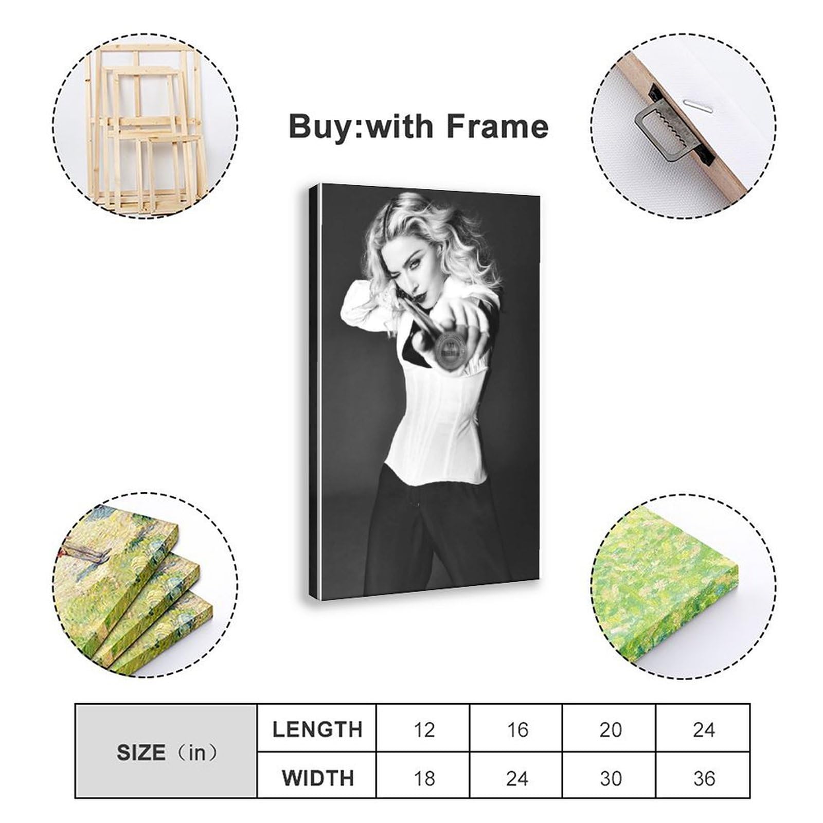 Madonna Leinwandposter 40x60cm - Vintage Musik Poster Für Wohnzimmer & Büro