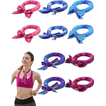 Janmercy 10 Pcs Tie Dye Cooling Neck Wraps Cooling Scarf Ice Bandanas Summer for Men Women Camping Running Outdoor Sports