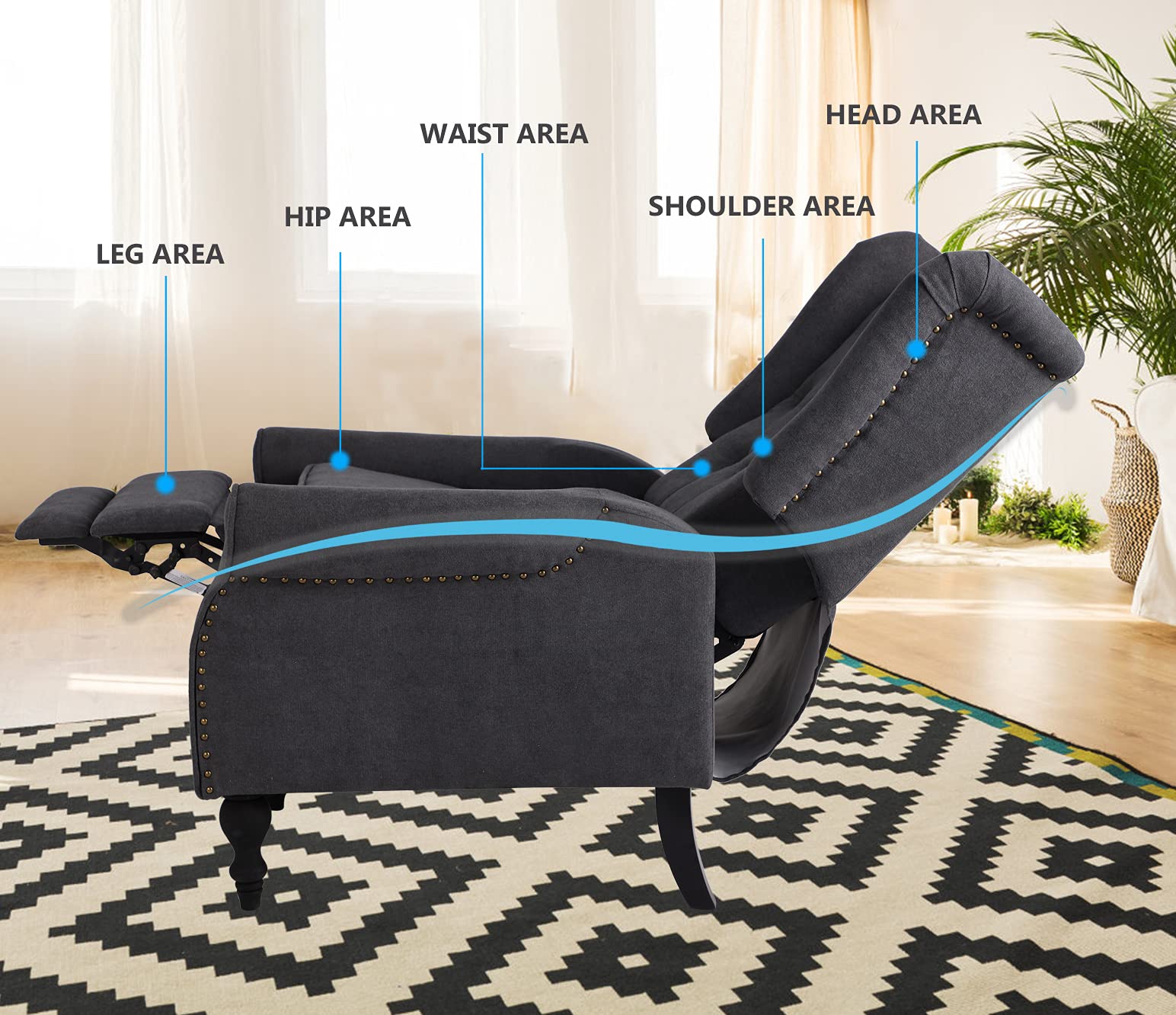 BINGTOO Recliner Chair with Massage and Heating Accent Chairs for