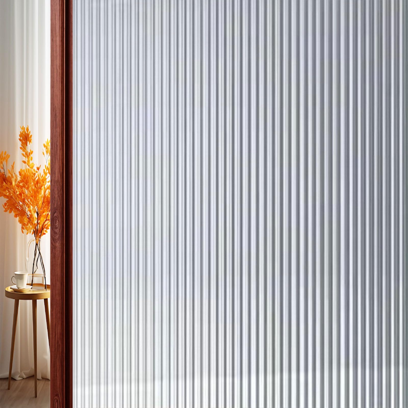 Pellicola per Vetri Finestre 80 x 90 cm con Adesione Statica, Senza Colla, Anti UV Adesivo in Vetro Smerigliato per Cucina, Ufficio, Camera, Chang Hong 2