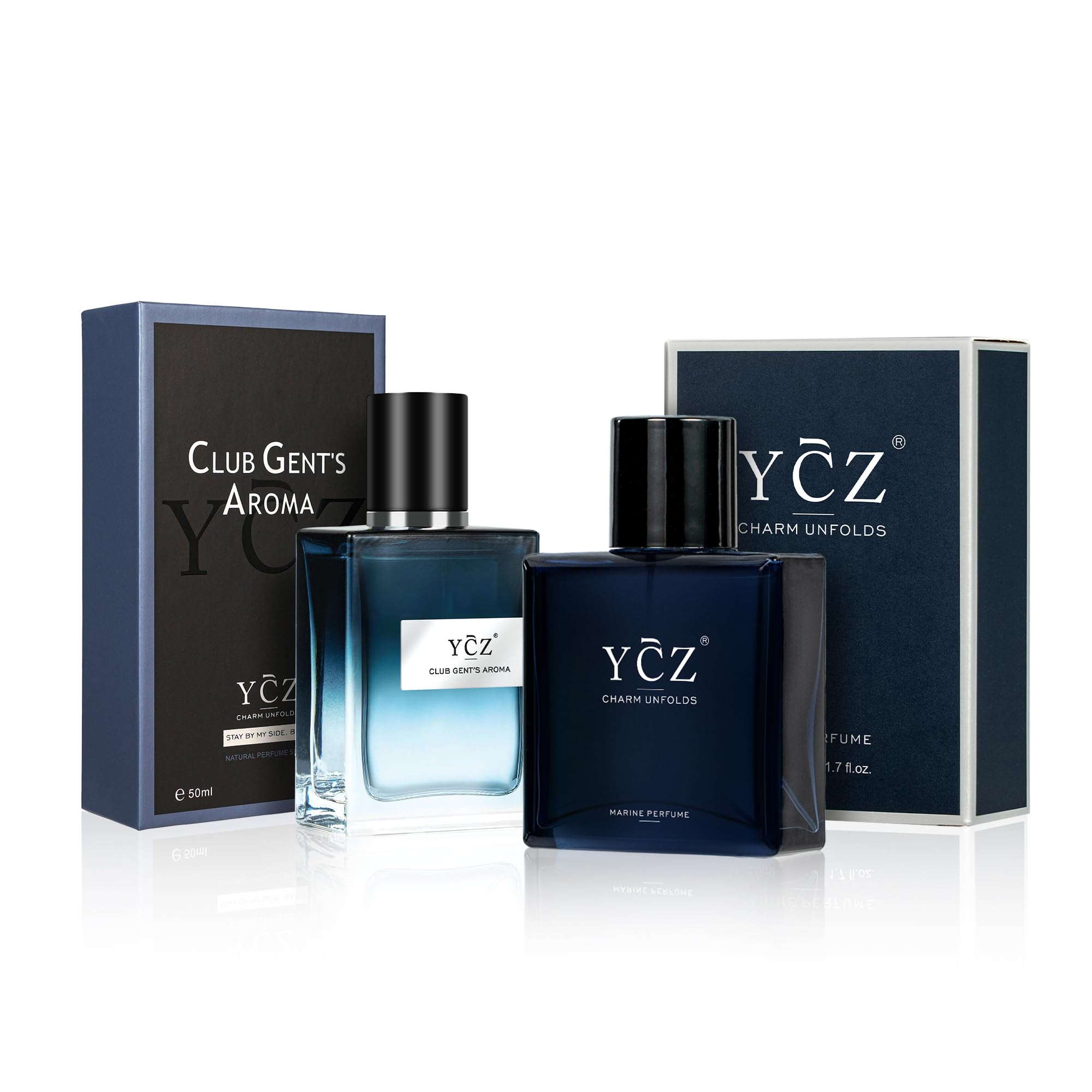 Ycz Eau de Parfüm Herren Set,2x50ml Lnganhaltendes Eau de Parfum für Herren,Der Duft kombiniert aromatisch-holzige und orientalisch-holzige Noten,Vielseitiges Geschenk für Herren für alle Anlässe