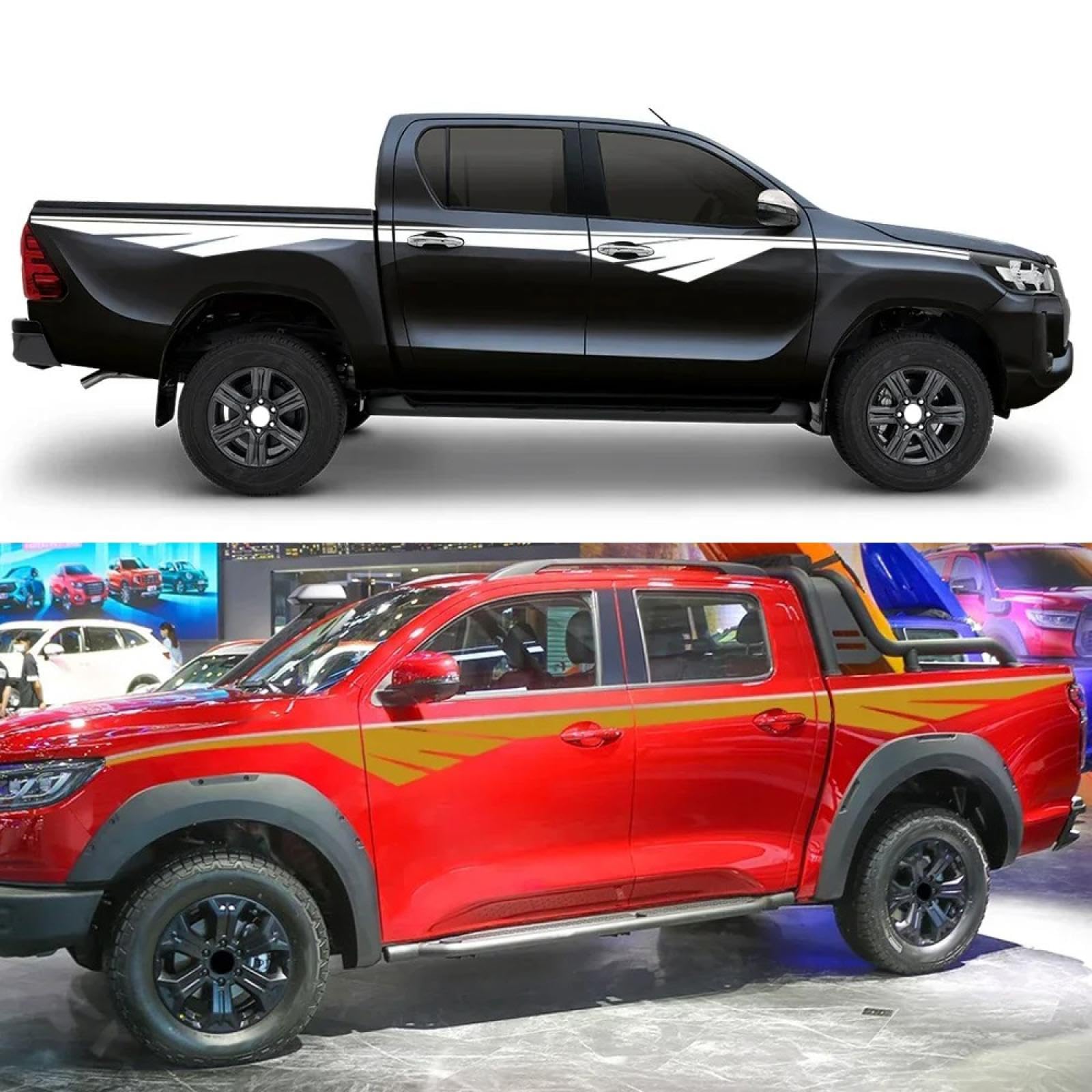 Naklejki Na Samochód dla Toyota Hilux SR5 GR AN10/20/30 MK3 N80/90/100, 2 szt. Naklejki na boczną linię pasa Pickup Naklejki winylowe dla stylizacji samochodów