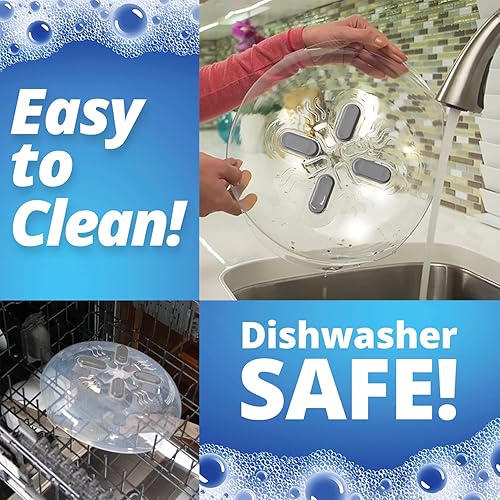 Miniatura 8 de HOVER COVER Cubierta magnética contra salpicaduras, tapa transparente de 12 pulgadas sin BPA, protector de placa ventilada con rejillas de