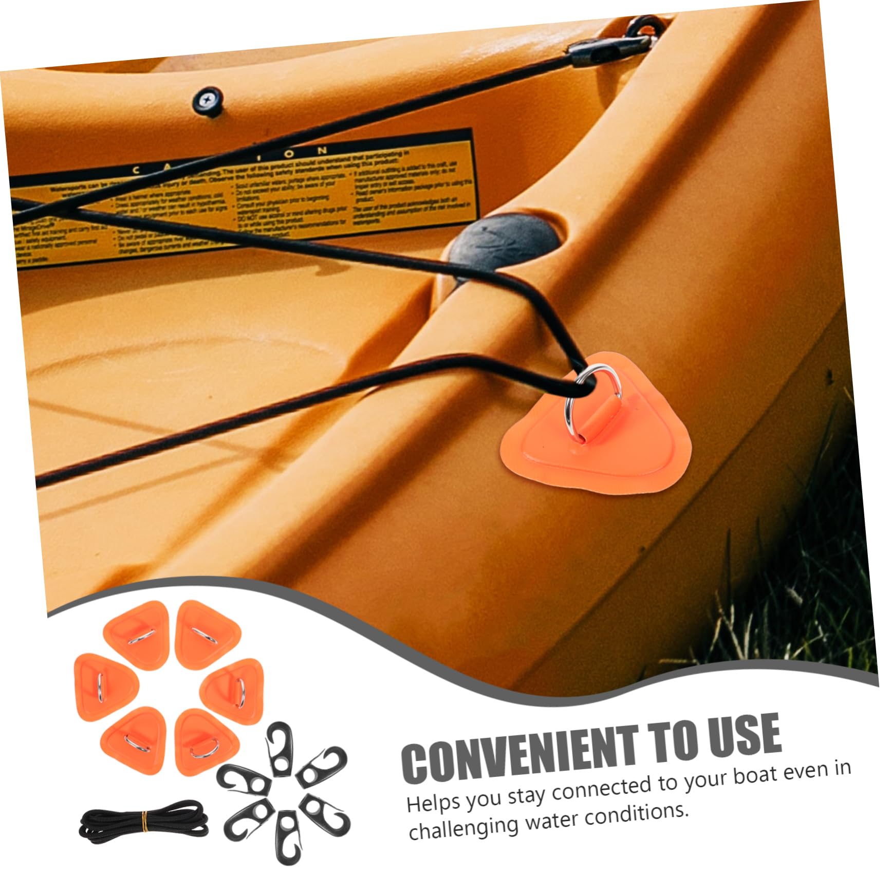 UPKOCH D Ring Befestigungsset für Aufblasbare Boote Teiliges mit D Ring Patches Elastischem Seil und Schnallen für Kajaks und Stand Up Paddleboards Vielseitiges Zubehör für