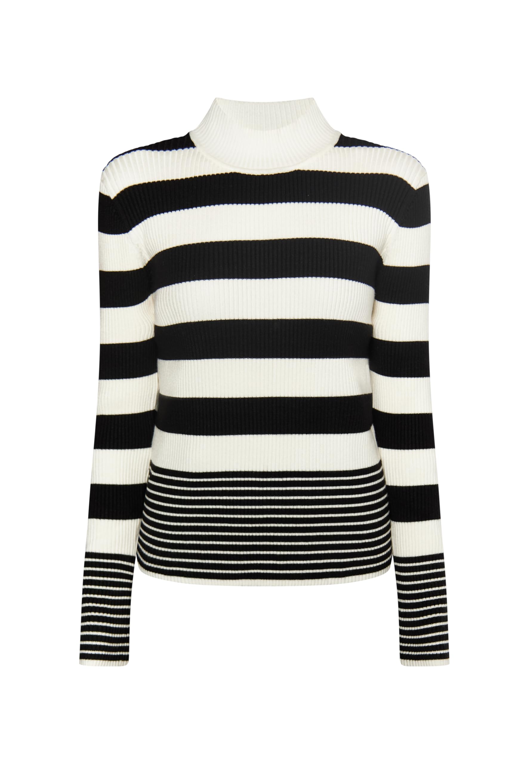 KIANNA Women's Knitted Jumper, Wool White Black, M/L