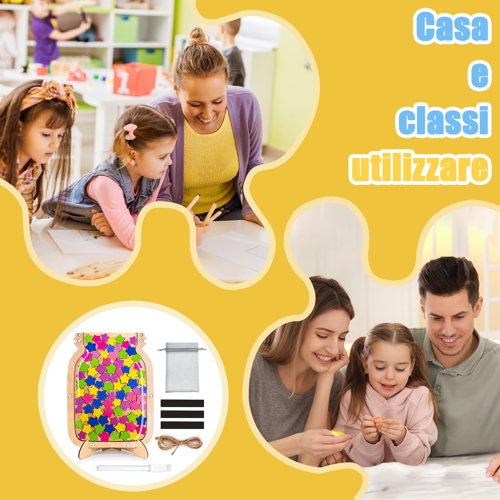 Barattolo di Ricompensa con Magnetico per bambini Barattolo Premio Stella per Il Buon Comportamento Adatto Agli Insegnanti per Essere Utilizzato in Classe a Casa e a Scuola