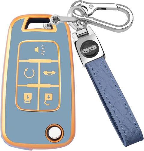XIYANG TRADE Funda para llavero Chevy con llavero, funda de TPU suave para llave de protección completa para Chevrolet Camaro Cruze Equinox Malibu