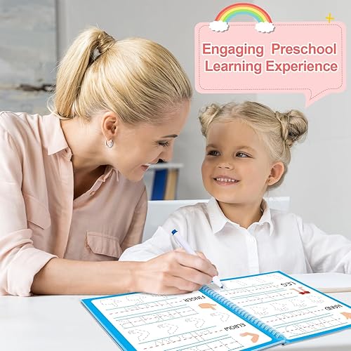 Miniatura 7 de gisgfim 96 actividades de aprendizaje preescolar Libros de rastreo para niños pequeños Práctica de escritura a mano con letras reutilizables, libros