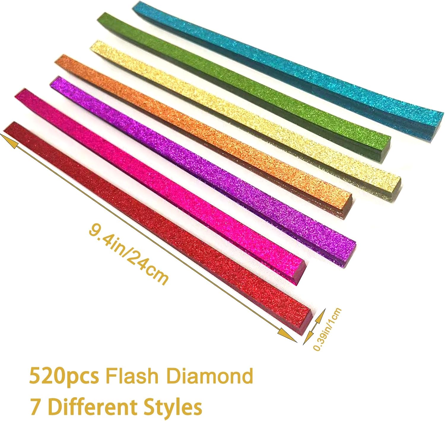 520 Sheets Flash Diamond Origami Star Paper Strips 7 Different Styles Glitter Lucky Paper Stars Strips for DIY Handmade Crafts thumbnail