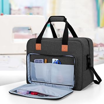 LUXJA Portable Tote Sewing Machine Bag, Black