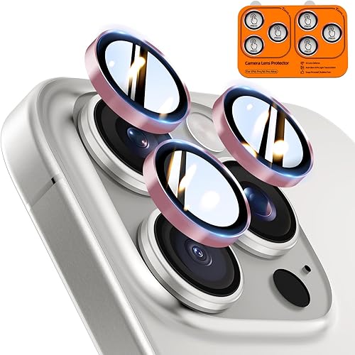 Miniatura 17 de TOCOL Protector de lente de cámara para iPhone 15 Pro Max/Protector de lente de cámara para iPhone 15 Pro de vidrio templado HD individual,