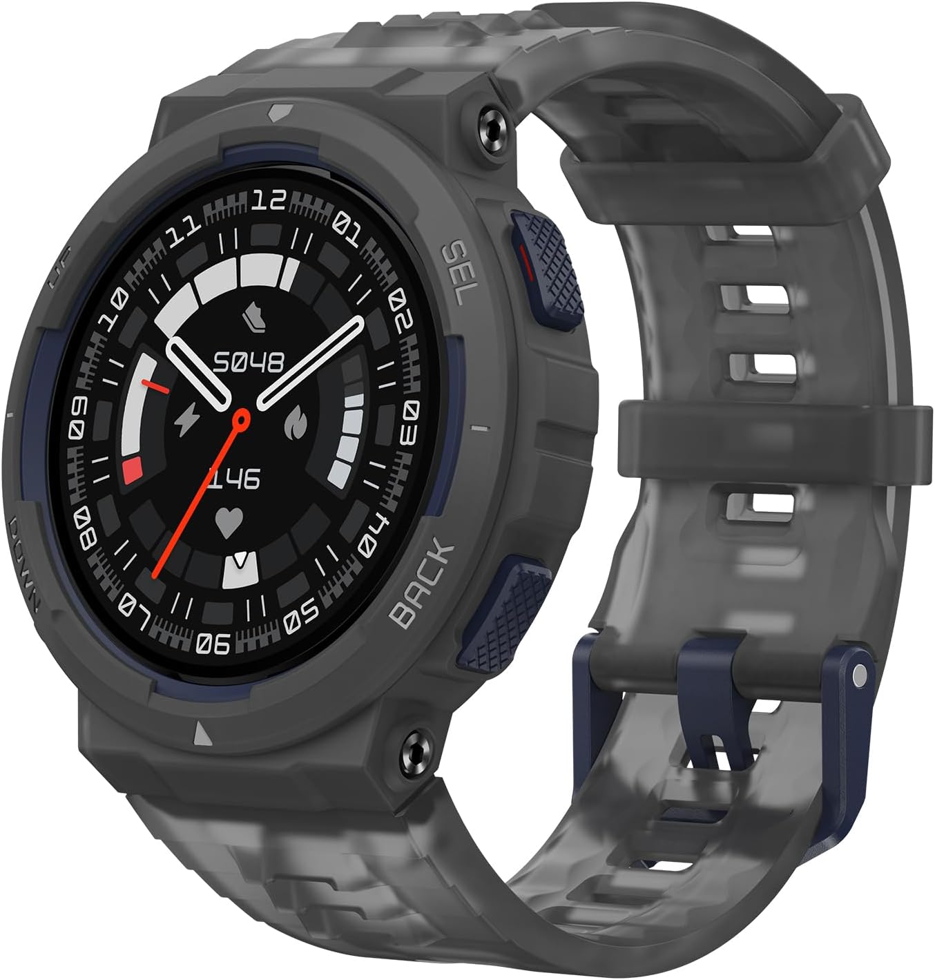 Amazfit Active Edge Smart Watch 46 mm, Rugged Sport & Fitness Watch, GPS, AI Health Coach for Outdoor, Workouts & Exercise, 16 Days Battery, 130+ Sports Modes, for Android iPhone, Midnight Pulse