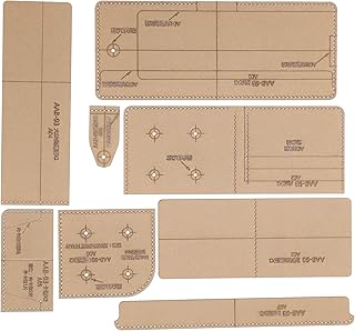 Modelo de estêncil de couro com padrão de carteira de acrílico para artesanato, ferramenta "faça você mesmo", padrão de couro acrílico, estêncil de acrílico transparente para carteiras curtas