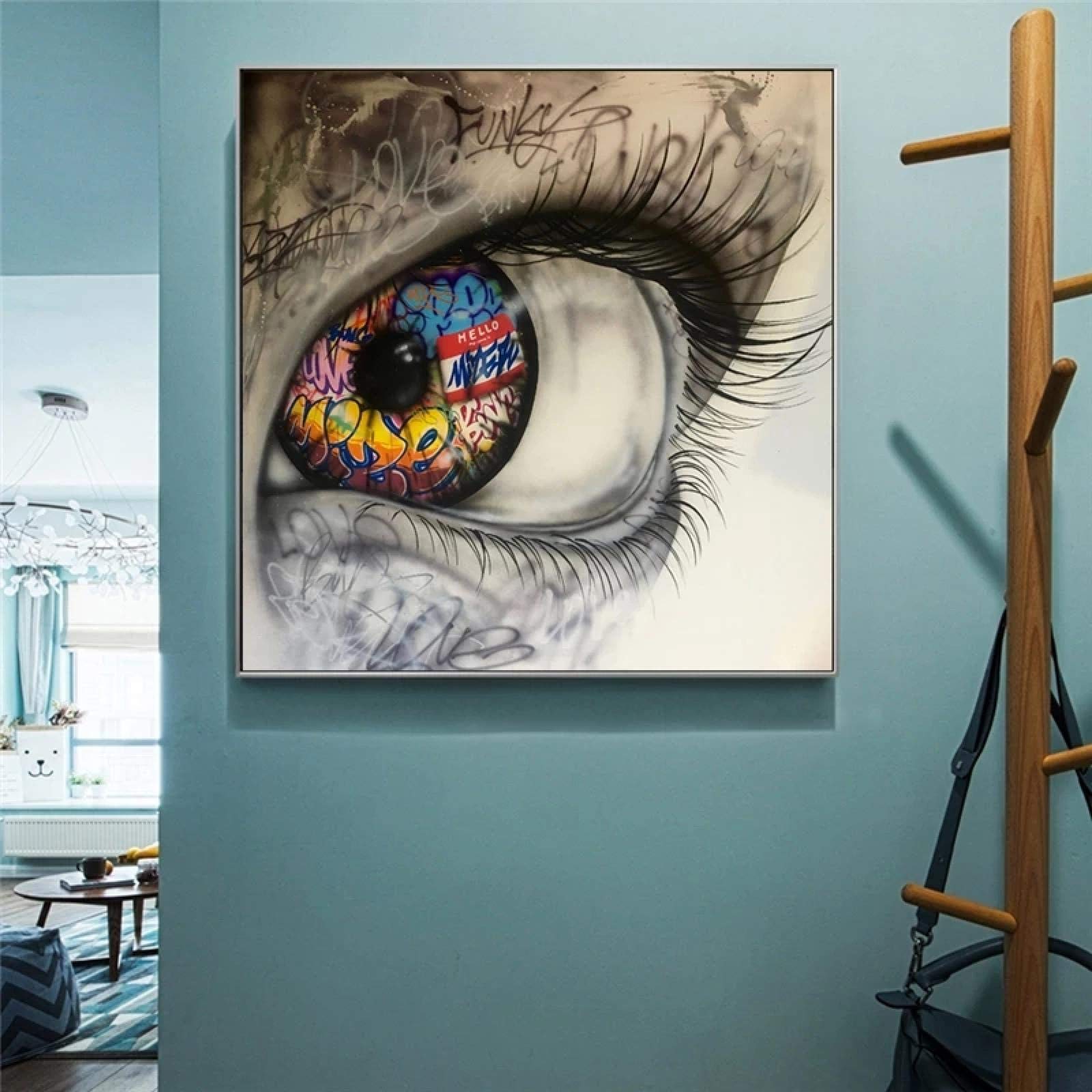 Amazon｜抽象的な落書きアイストリートキャンバス絵画現代アート