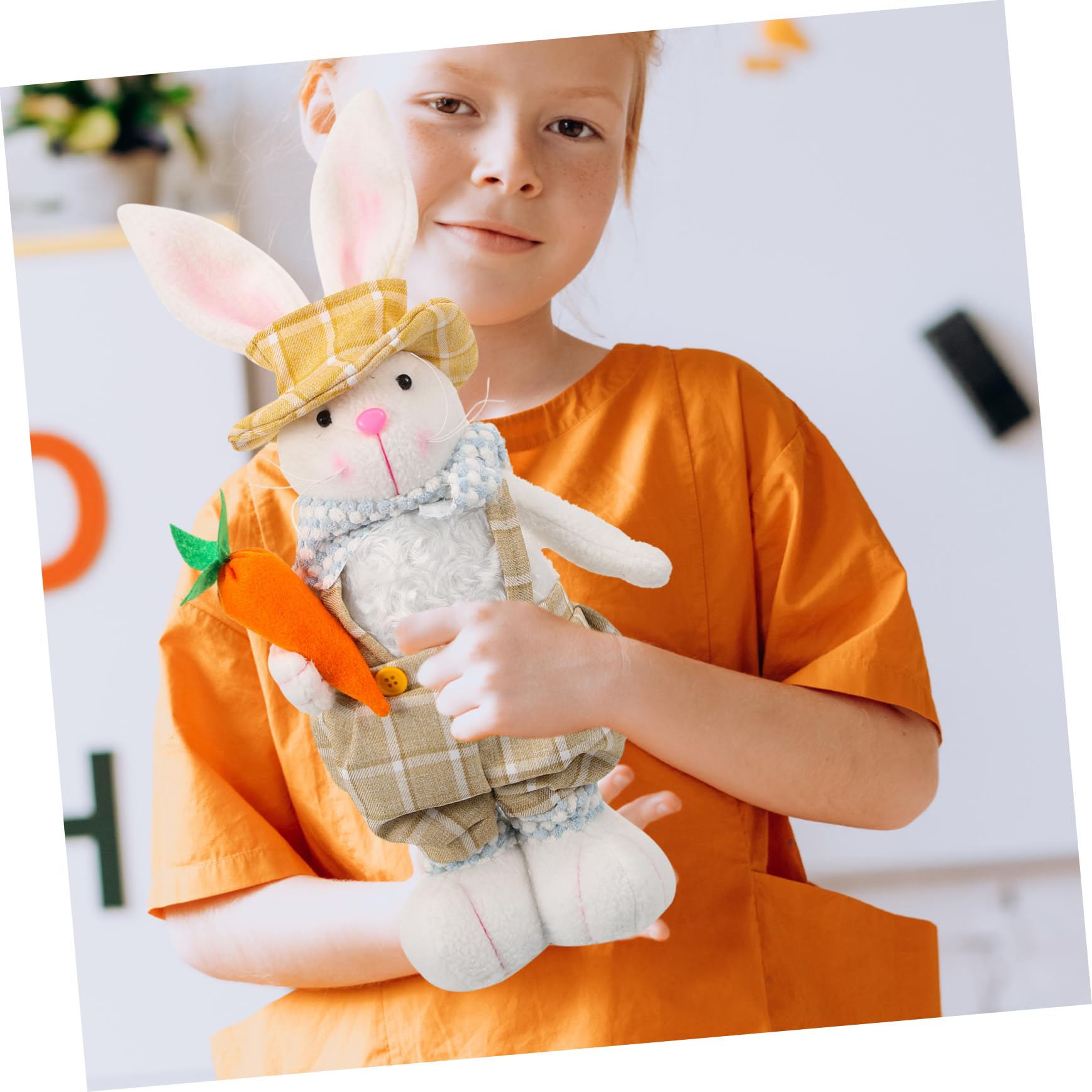 Amosfun Coniglio Pasquale Decorativo Peluche Statua Di Coniglio Carino Per Decorazioni Pasquali e Feste Primaverili Per Adulti Ornamentazione Da Tavolo Per Atmosfera Festiva