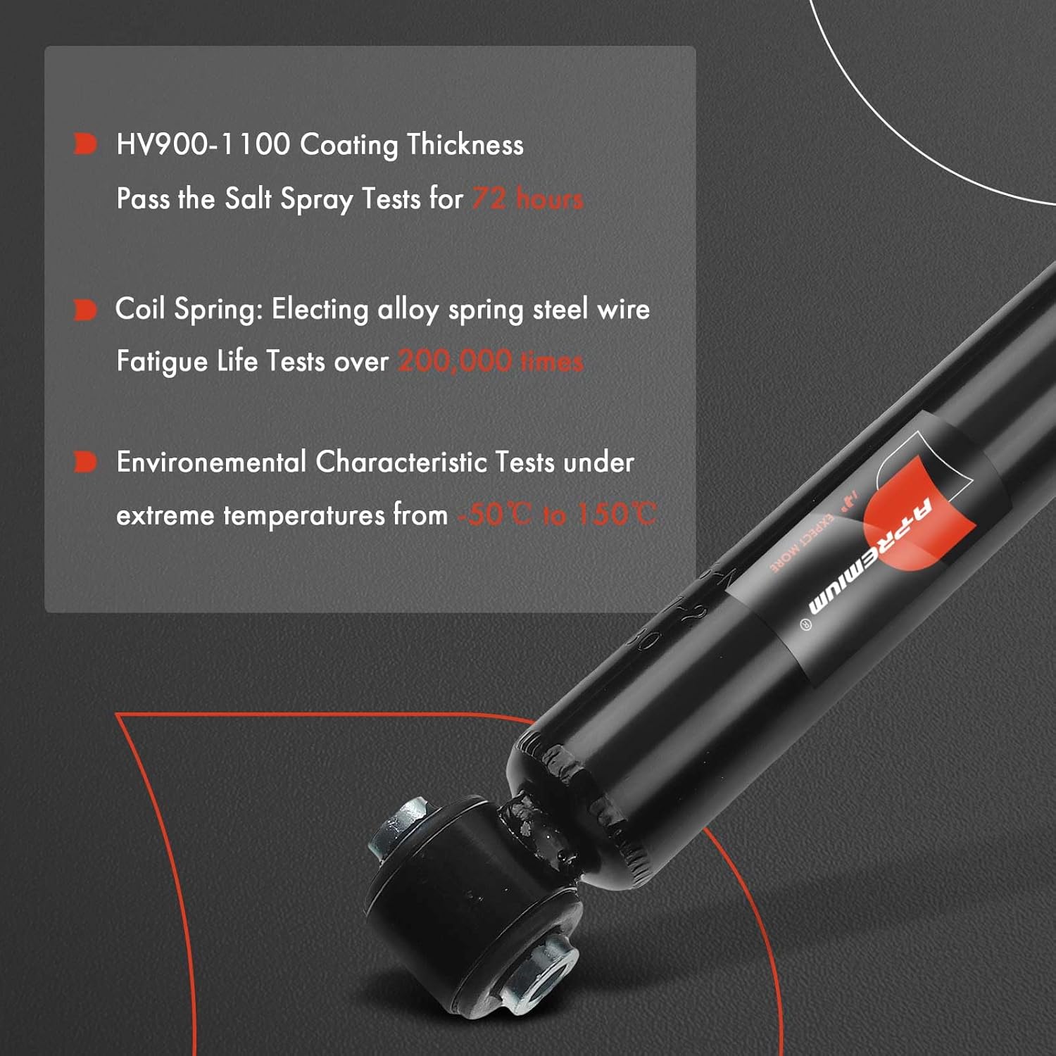 A-Premium Rear Suspension Shock Absorber Strut Compatible with Honda Fit 2007 2008, 2-PC Set