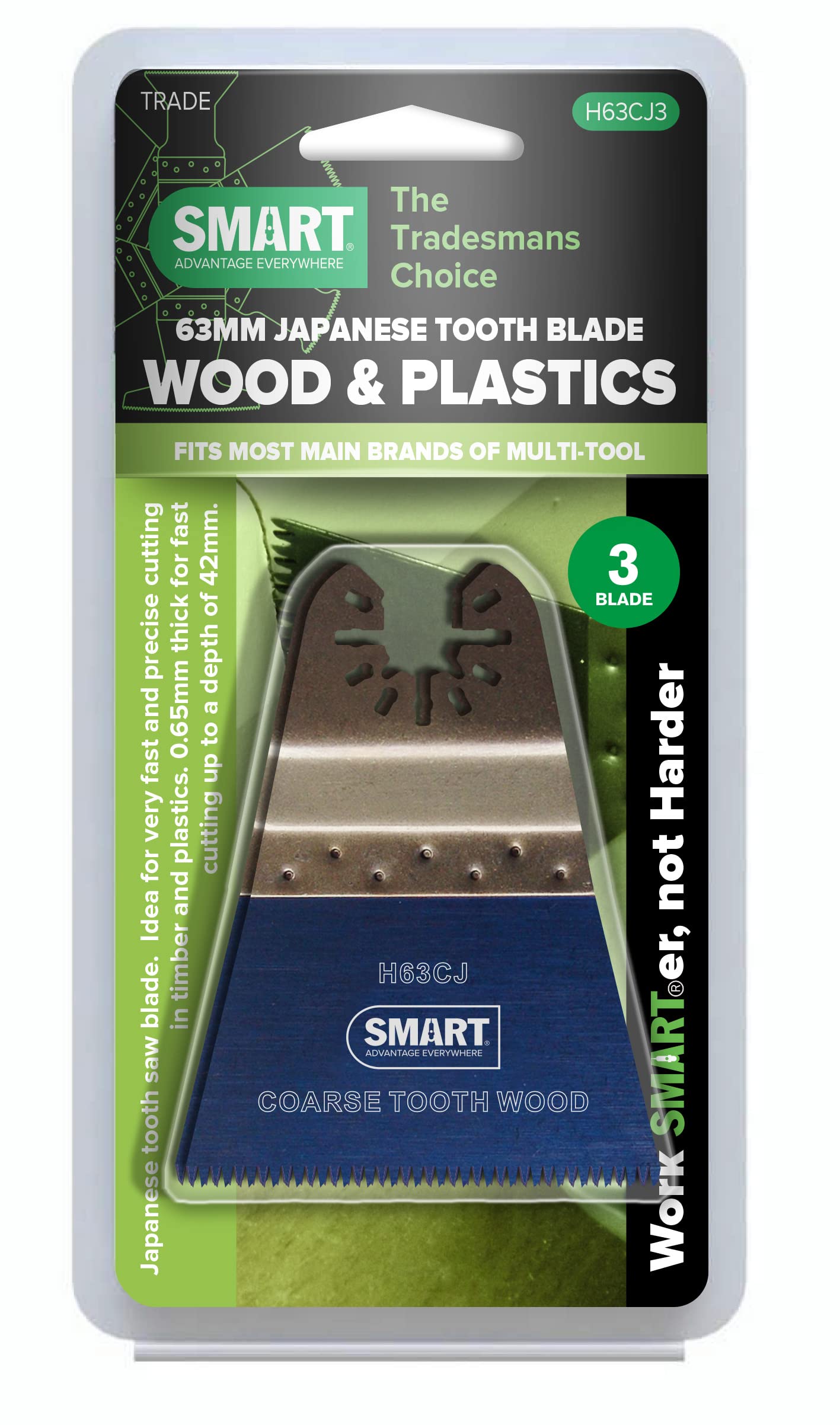 Smart H63Cj3 Wood and Plastic Cutting Sheets of Japanese Teeth, Set of 3 Pieces