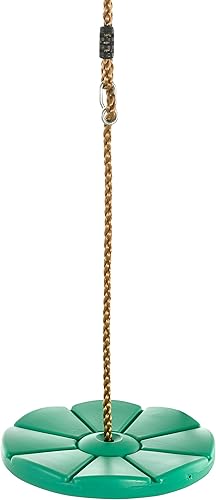 Machrus Swingan Cool Disc Swing con cuerda ajustable, totalmente montado, verde menta