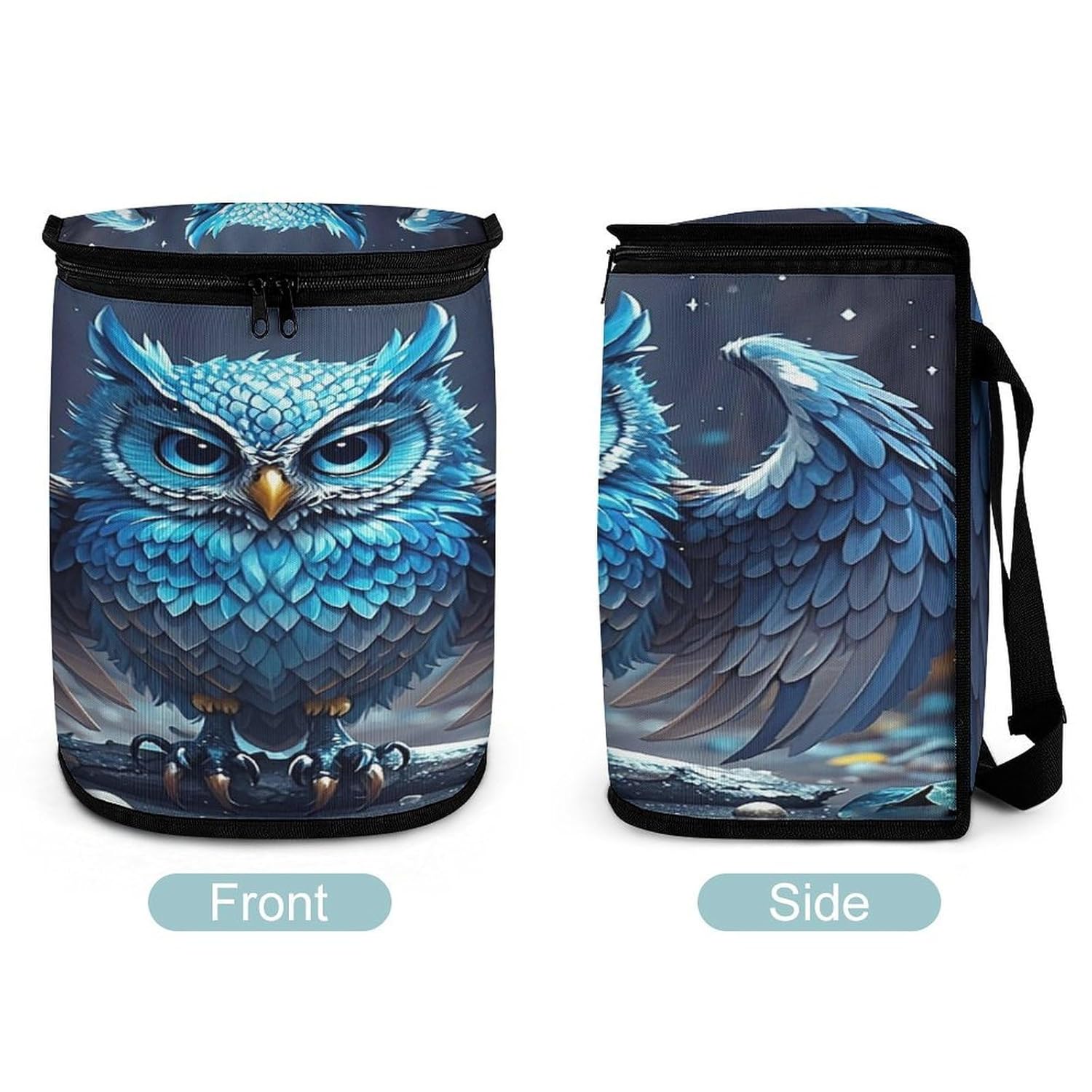 Blue Owl Car Trash Can 5.4 Gallon Smell Proof Hanging Car Garbage Bag with Lid Multipurpose Vehicle Garbage Organizer Cars Trash Bag for Outdoor Travel Home Use