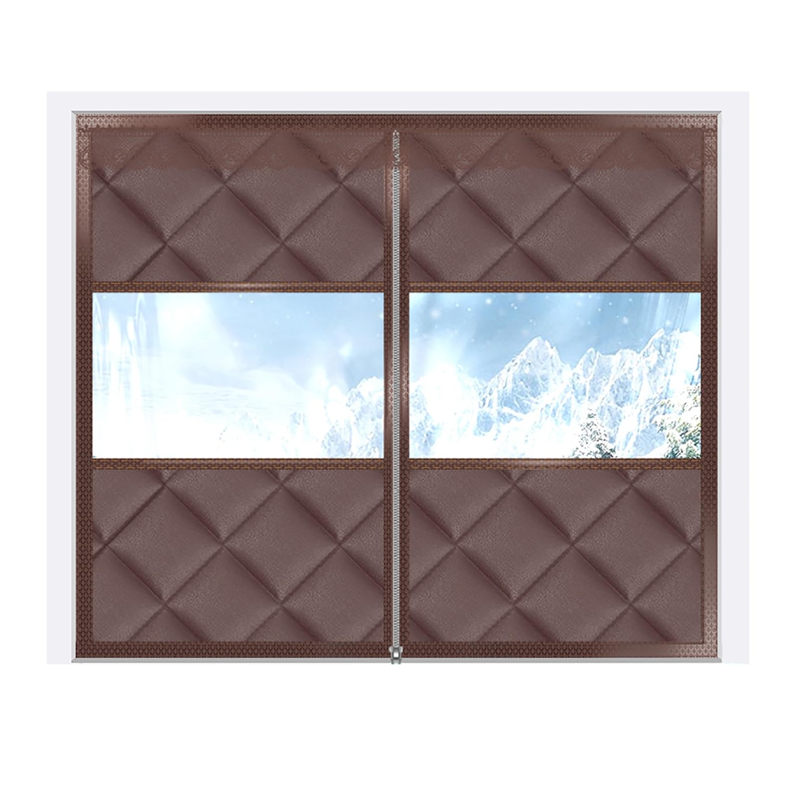 LKLNKVL Door curtain, Soundproof and Windproof, Durable, with Zipper, Punch-free, Suitable for Bedrooms, Balconies, and Attics(Brown B,200 * 200cm/78.7 * 78.7in)