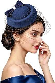 Church Hats for Women, Fascinator Tea Party Hat, Pillbox Derby
