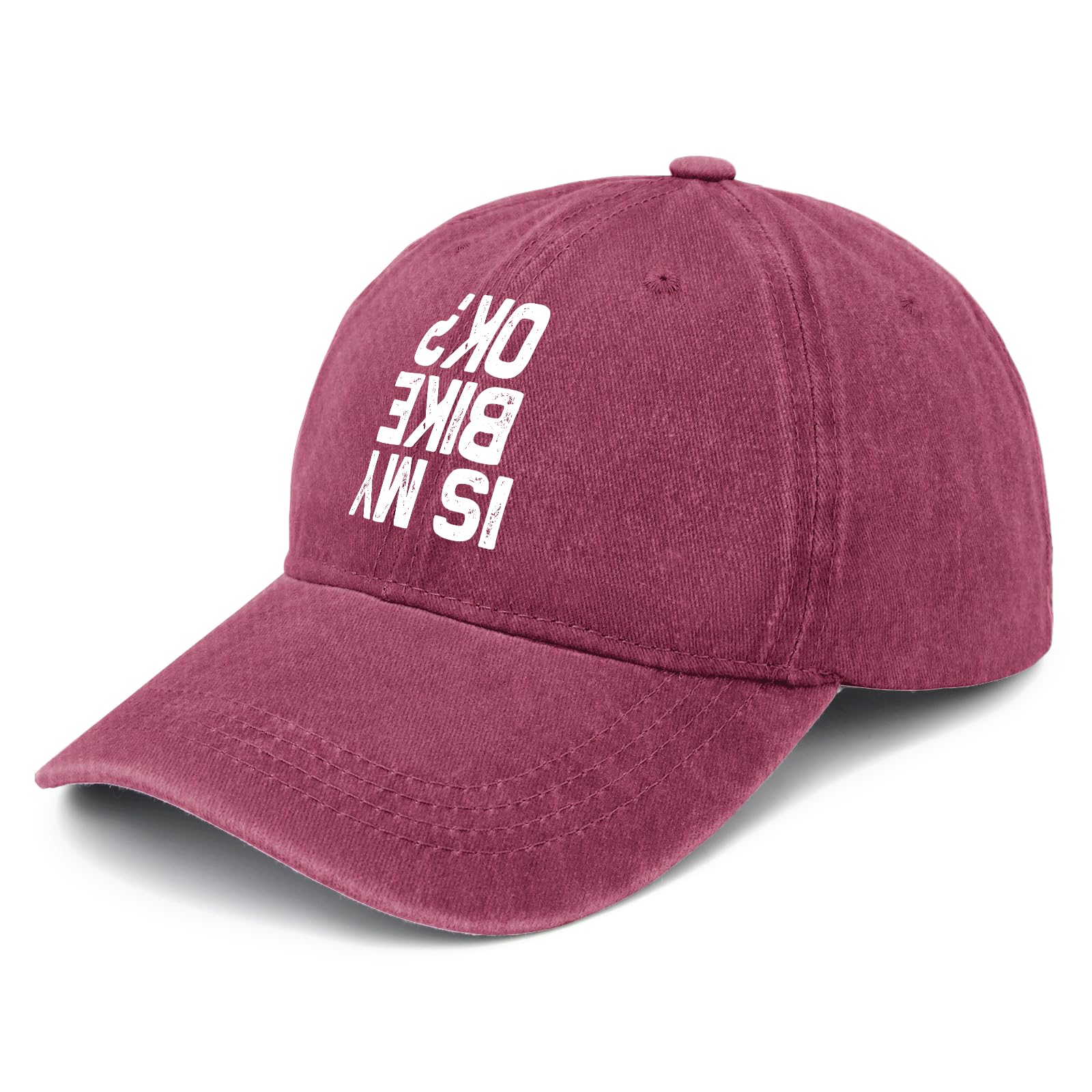 is My Bike Ok Baseball Cap Runners hat Sun hat Men Gifts for Daughter Cycling Hat Wine Red