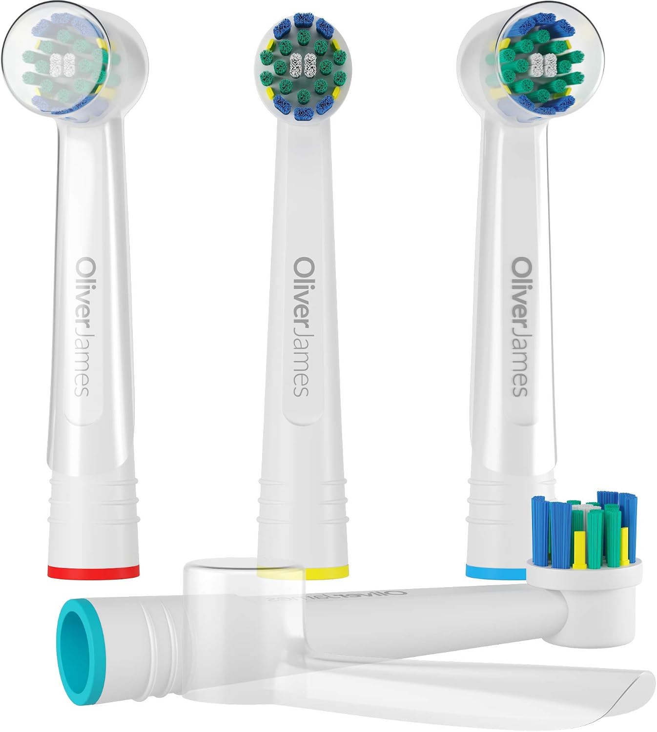 Replacement Toothbrush Heads by Oliver James, 12 Pack Flossing Heads with Travel Caps, Precision Clean Refill Compatible Pro1000 Pro3000 Pro5000 Pro7000