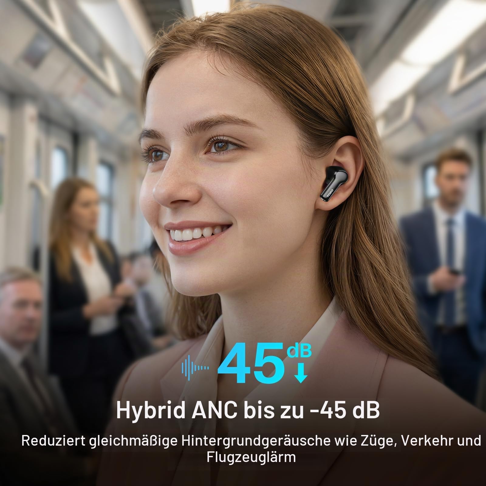 TOZO NC3 Kabellose Bluetooth In Ear Kopfhörer ANC mit Digitalanzeige IPX8