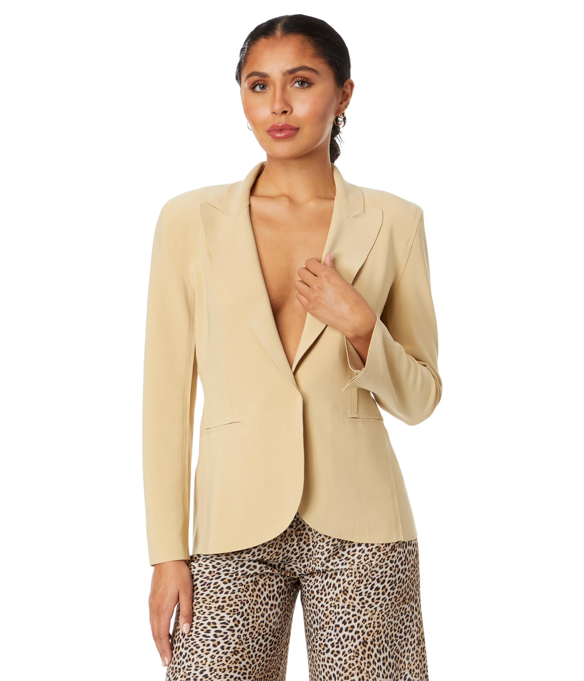 Norma Kamali Womens Classic Single Breasted Jacket
