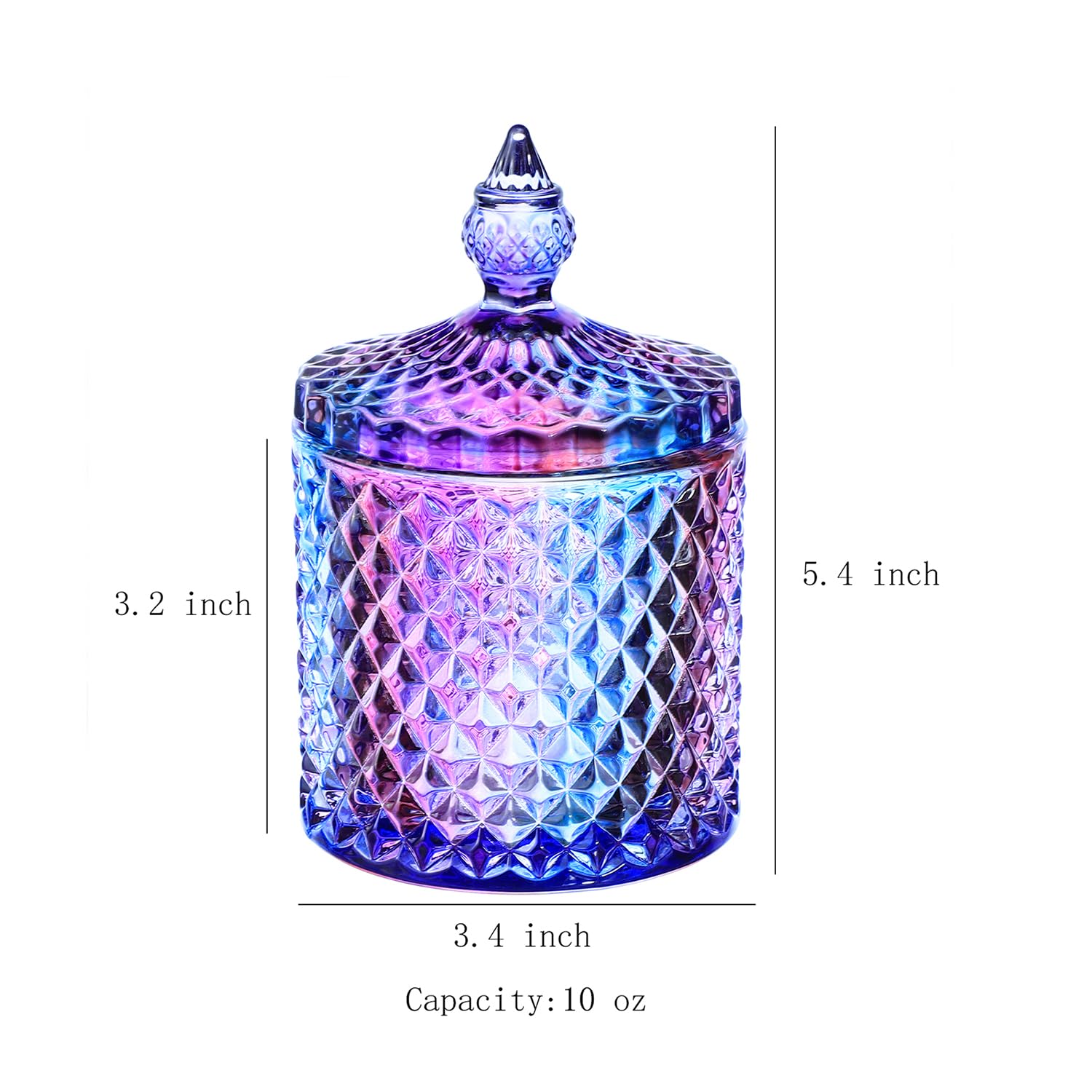 Gaolinci Vintage European Royal Glass Jar, Candy Jar with Lid Small Item Storage Jar (Purple Glaze)