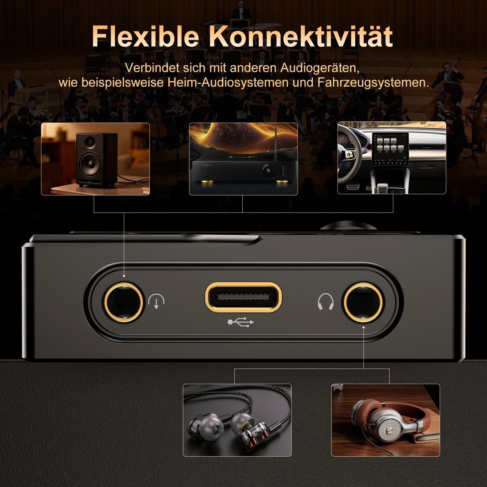HiFi-MP3-Player, verlustfreier DSD-Digital-Audio-Musikplayer mit hoher Auflösung, tragbarer DAC-FLAC-Audio-Player, 192 kHz/24 Bit, tragbarer Audio-Player mit 64 GB, unterstützt bis zu 256 GB (Black)