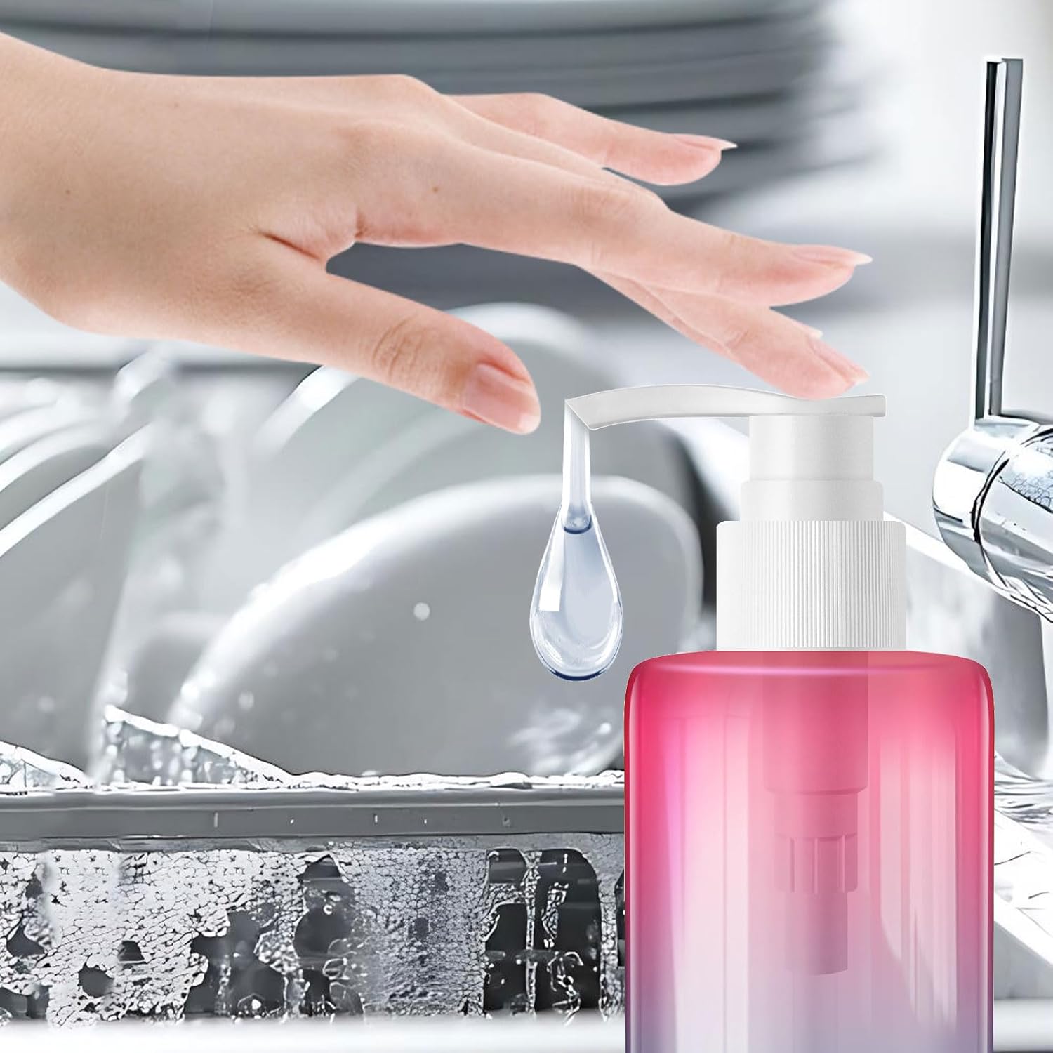 48 Pack 6.8 oz Refillable Pump Bottles - Empty Clear Gradient Color Plastic Dispensers for Lotion, Shampoo, Soap & Cream