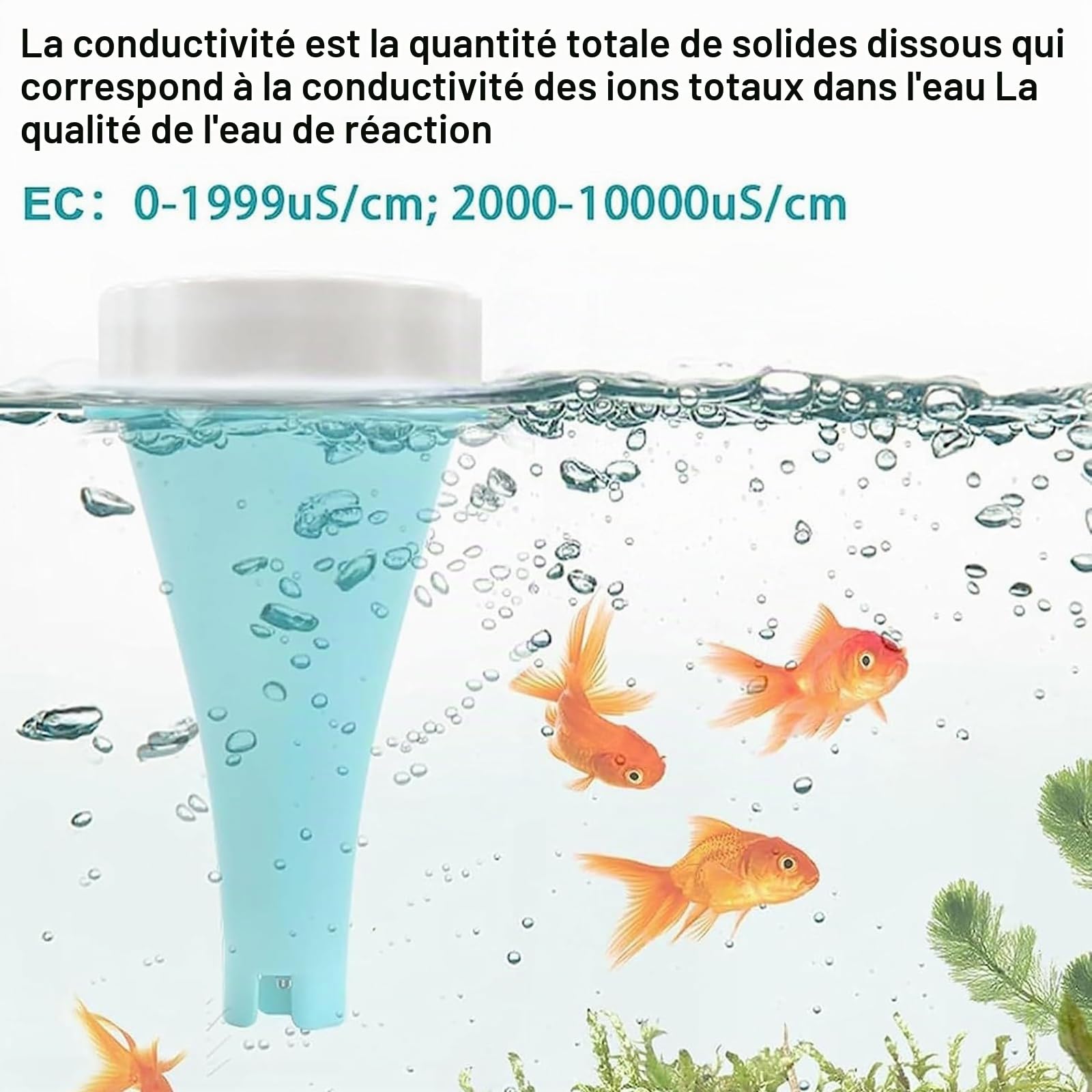 Détecteur Qualité L'eau, Testeur Qualité L'eau Piscine, Compteur 6 En 1 Avec Bluetooth, Mesure Professionnelle Du PH, Redox, Chlore, EC Et Température, Adapté L'eau Potable Maison Culture Hydroponique