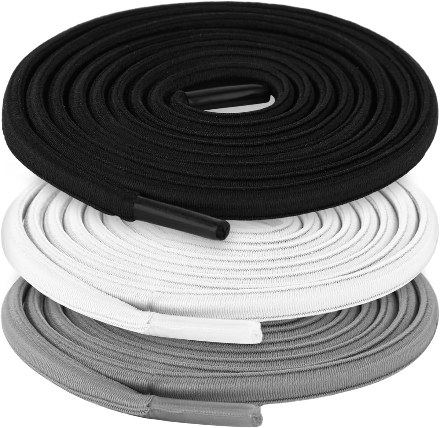 Ouligay 3 Pairs Elastic Oval Shoe Laces for Sneakers No Tie
