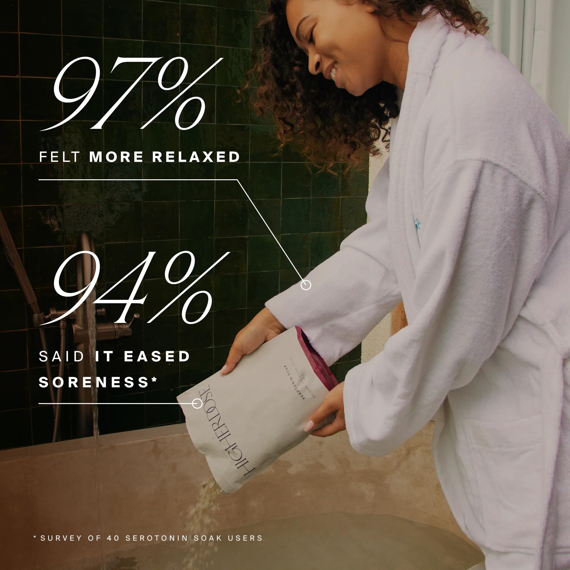 HigherDOSE Trempage au sel de bain à la sérotonine : trempage de bain avec formule à base de magnésium, huiles essentielles et vinaigre de cidre de pomme, soutenez vos niveaux de sérotonine et