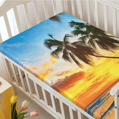 Miniatura 3 de Sábanas de cuna ajustables con temática oceánica, sábanas portátiles para cuna, suaves y elásticas, sábana de bebé para niños y niñas, 24 x 38