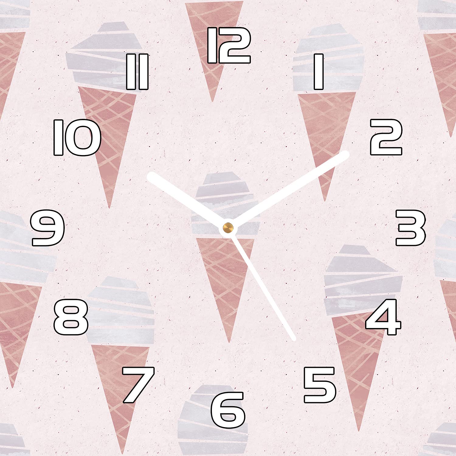 Horloge en verre 30x30 cm salon design moderne motif glace mignonne