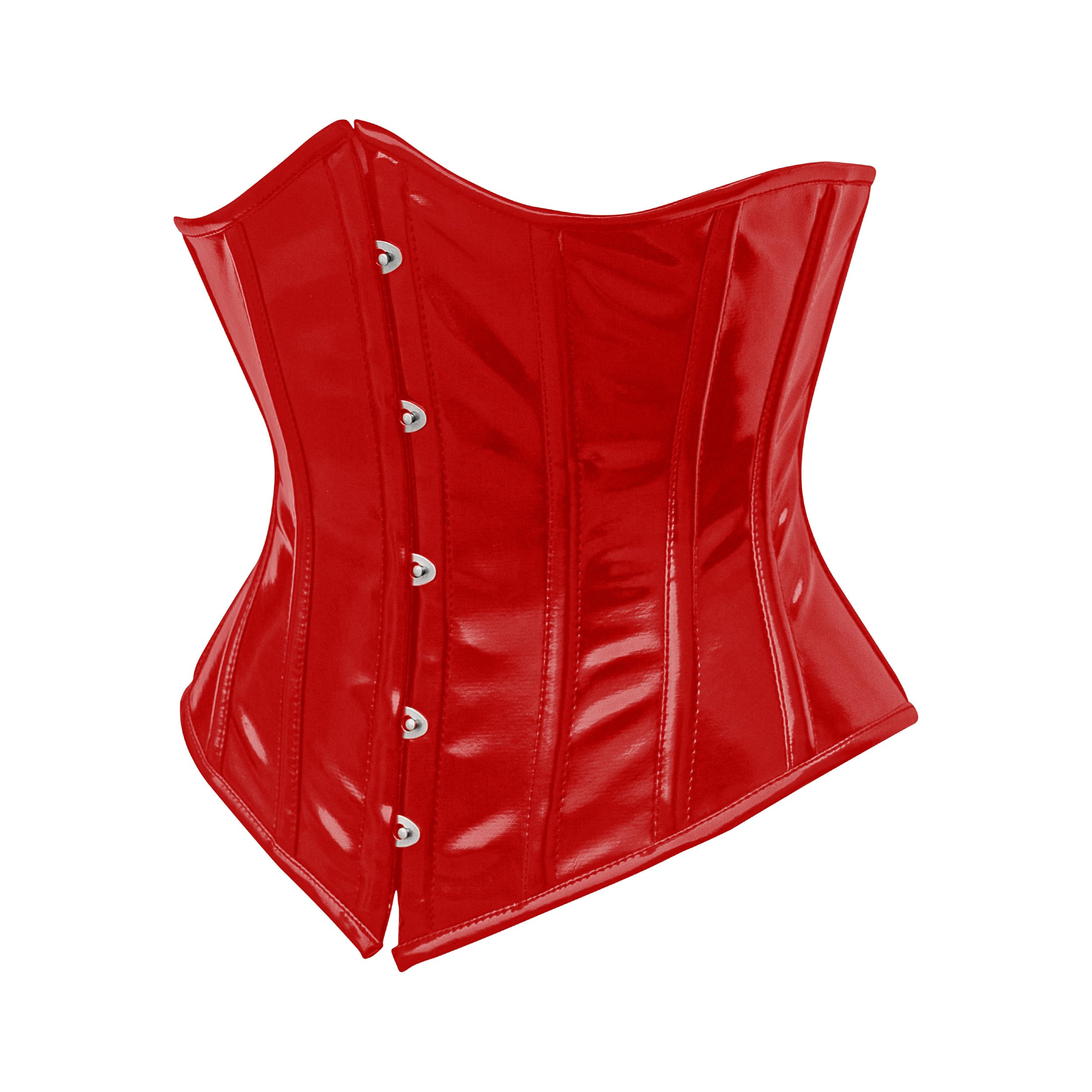 Corset basque et corsets en PVC noir pour femme - Corset d'entraînement sous la poitrine en vinyle noir avec lacets serrés - Corset grande taille avec baleines en acier