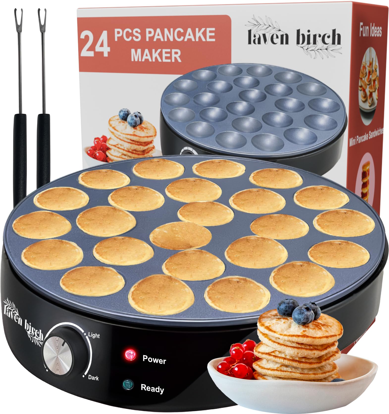 キッチン家電 EUPA STK-2393 24 PCS Pancake Makers Electric Dutch Pancake Griddle Non