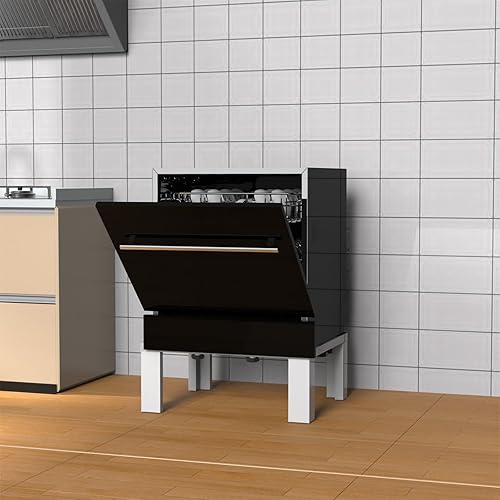 Miniatura 6 de Pedestal de lavandería de acero inoxidable resistente, soporte universal para lavadora y secadora de 12 pulgadas de altura para máquinas de carga