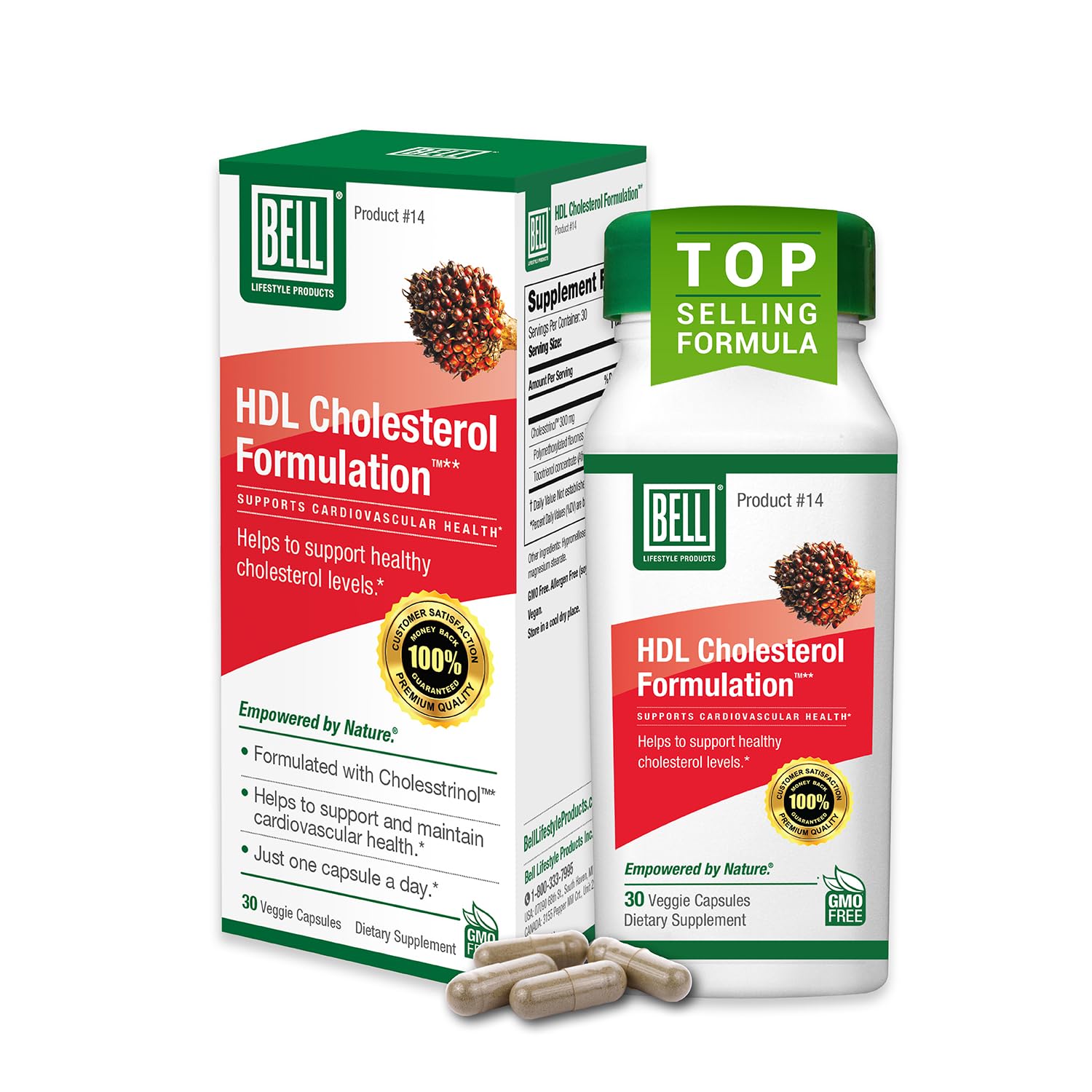 Bell HDL Cholesterol Formulation™, Cholesterol Health Supplement - Unique Blend, for Women and Men | 30 Capsules