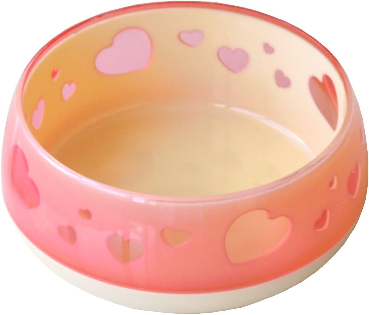 Petz Route Feeding Bowl for Dogs (Looks Yummy) [S/Pink Heart] (Japan Import)