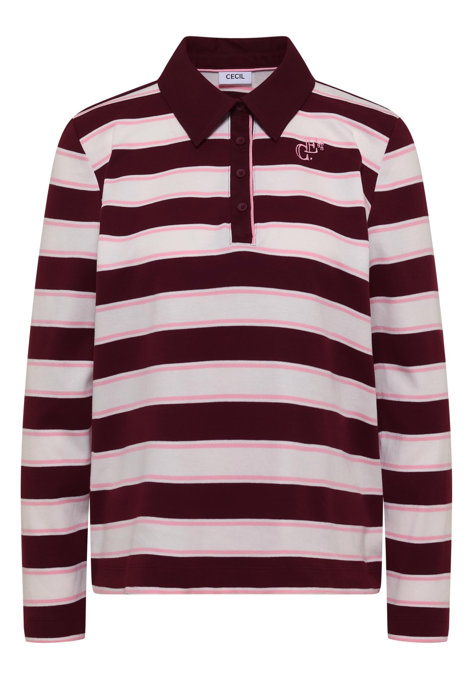 Cecil Damen 3231411 Langarm Poloshirt mit Knöpfen