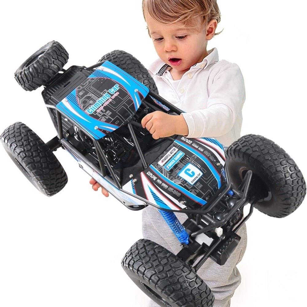 Kikioo RC Truck, 1/10 Radio Controlled 4x4 Driving Car Double Motors Electric Independent Suspension Offroad 8.4km / H 2.4Ghz Truggy - Best Gift For Kids Age 4+