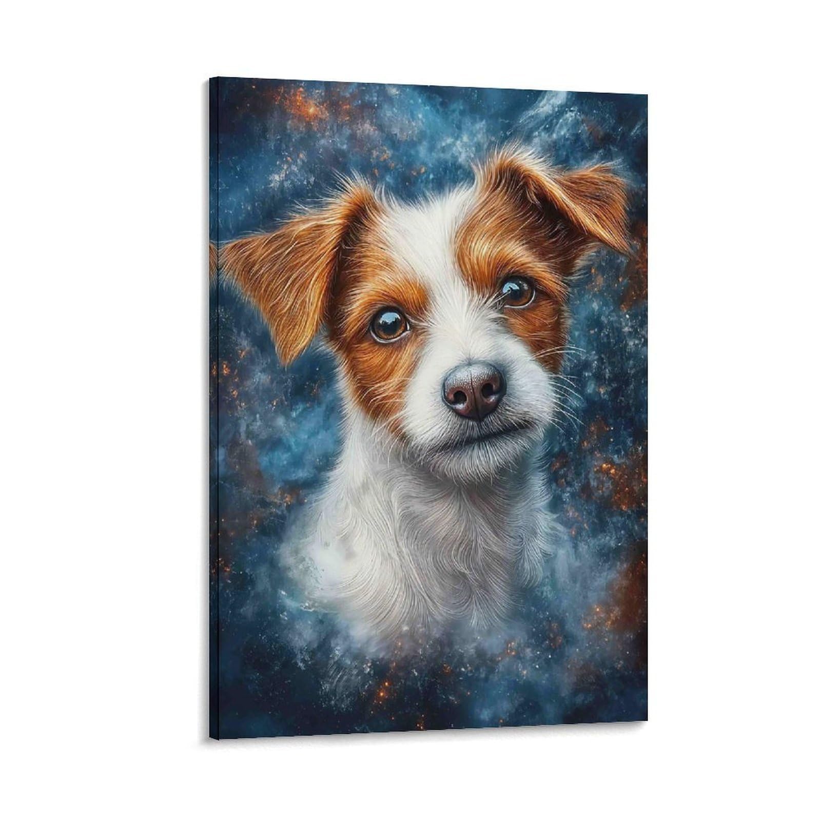 DHBANEIOK Dog Portrait Cosmic Wall Decor Poster Giclee Canvas Prints Modern Canvas Wall Art Picture Wall Hanging for Office Gym Living Room Decor 24x36inch(60x90cm)