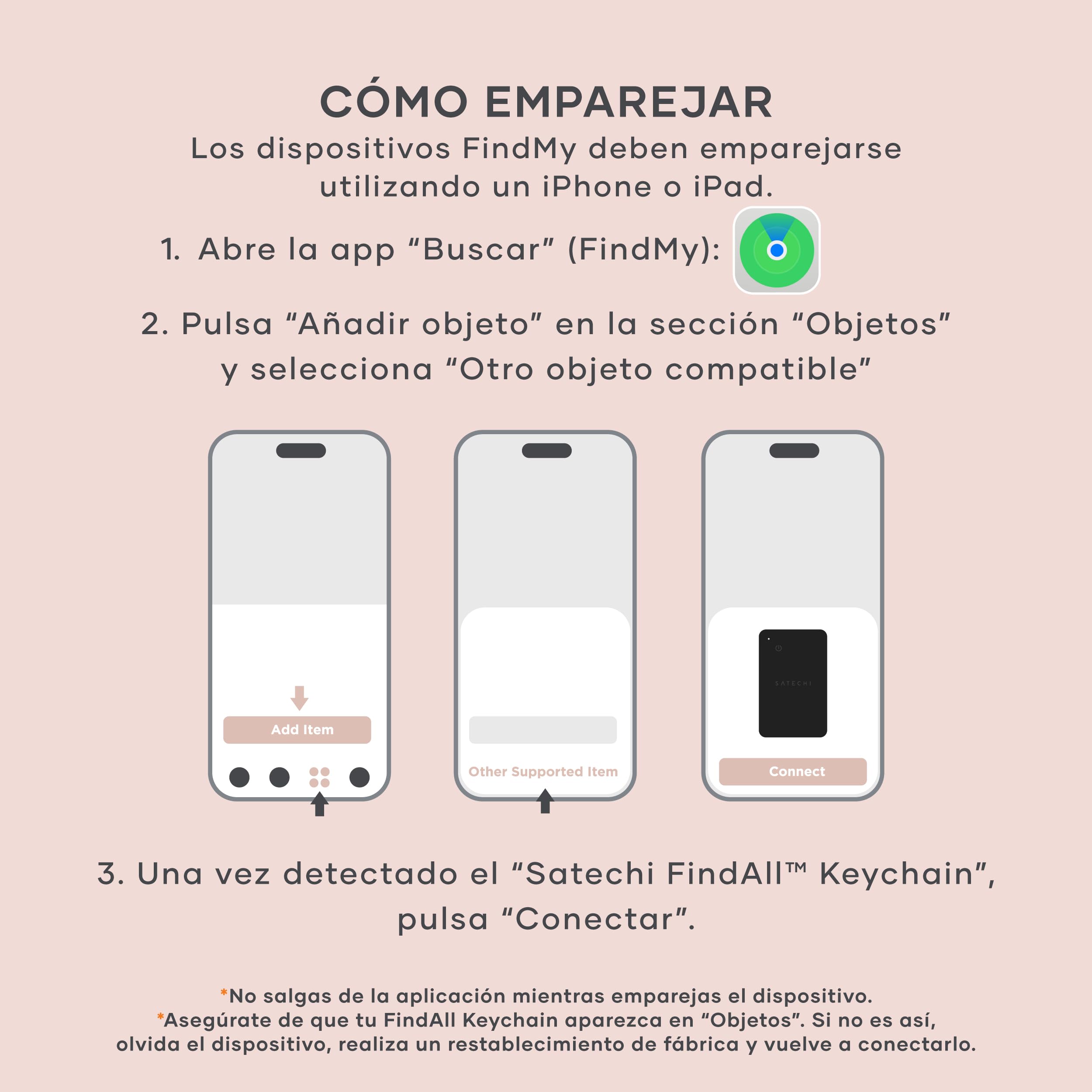 SATECHI FindAll Buscador de Llaves con Apple Find My, Carga Inalámbrica, Alerta de Olvido con Sonido Potente, Llavero GPS Localizador de Llaves para iPhone, iPad, Mac y más – Rose — view 7