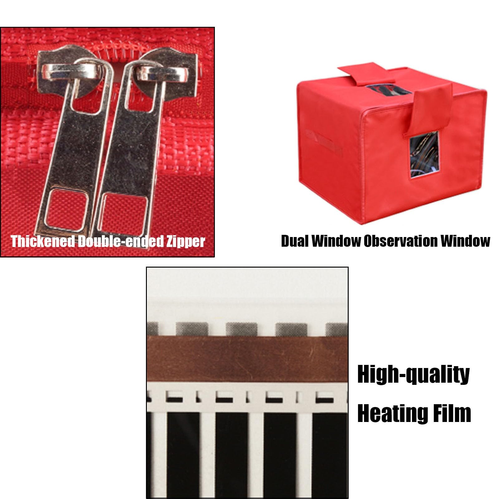 Caja de fermentación de Pan eléctrica, Caja calentadora Plegable para fermentación de Pan de Masa Madre, Caja fermentación de Masa con Control de Temperatura(Red,40 * 32 * 32cm)