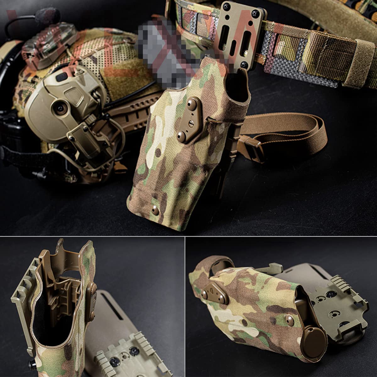WLXW Funda Táctica Airsoft Funda Airsoft para Diestros para Glock 17/19 Compatible con X300 Funda De Luces QLS Adaptador De Montaje Rápido Gota De Cubierta De Pierna