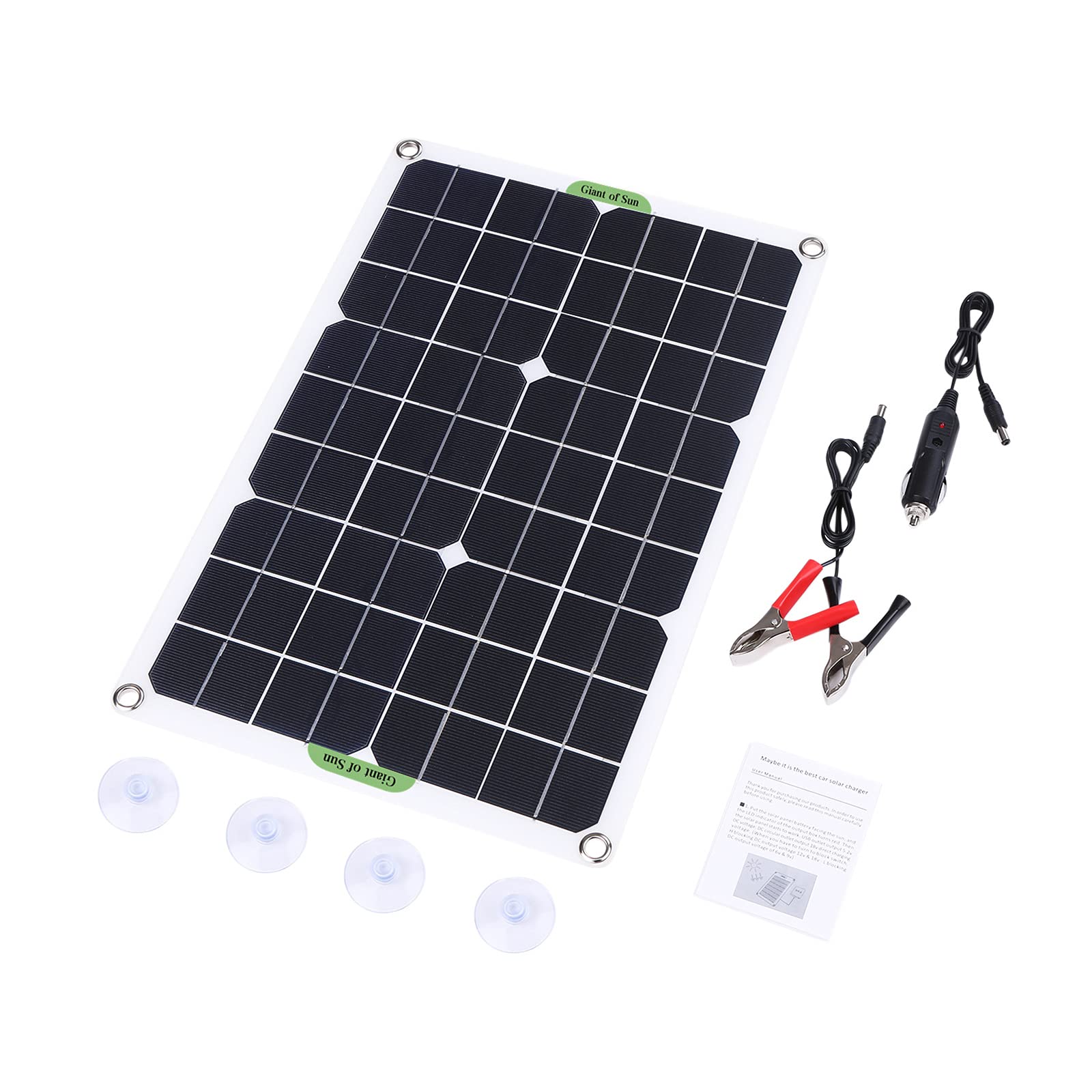 Pannello Solare Portatile, Modulo Fotovoltaico Monocristallino Ad Alta Efficienza da 20 W 18 V con 1 Interfaccia USB E 1 Porta di Ricarica di Tipo C, Facile da Usare
